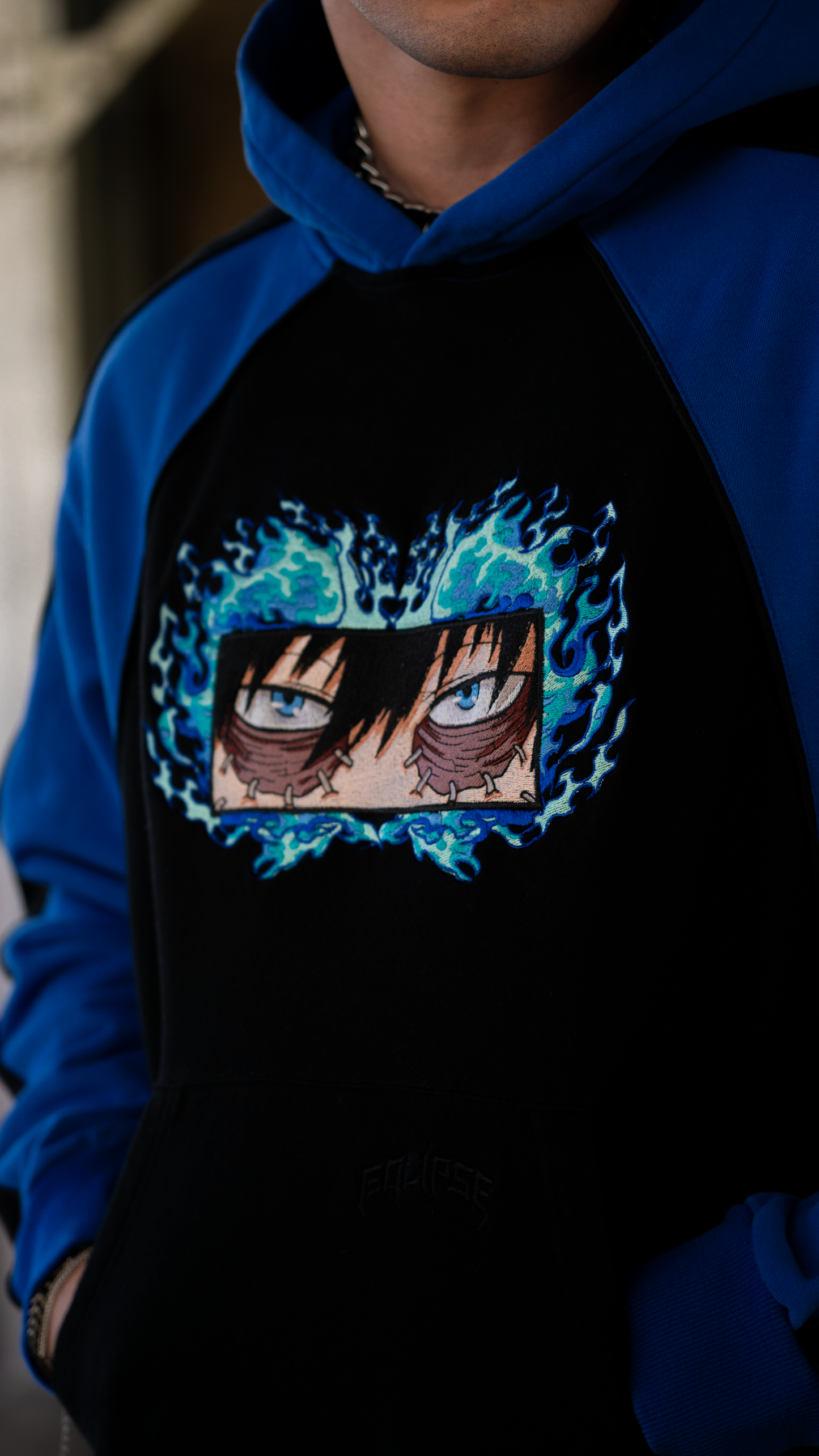 Blue Flame Raglan Pullover